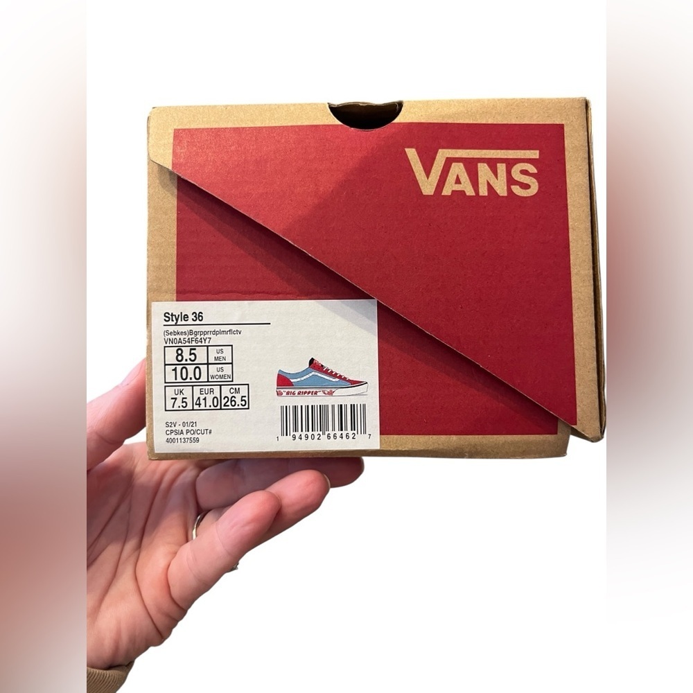 Vans SE Bikes x Style 36 'Big Ripper W Sz 10/M Sz 8.5 Vans Red and Light Blue - Picture 10 of 10